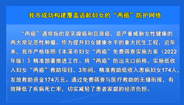 我市成功构建覆盖适龄妇女的“两癌”防护网络
